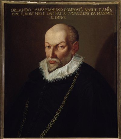रोलैंड डी लैसस (1532-1594) फ्लेमिश संगीतकार का चित्र द्वारा इतालवी स्कूल