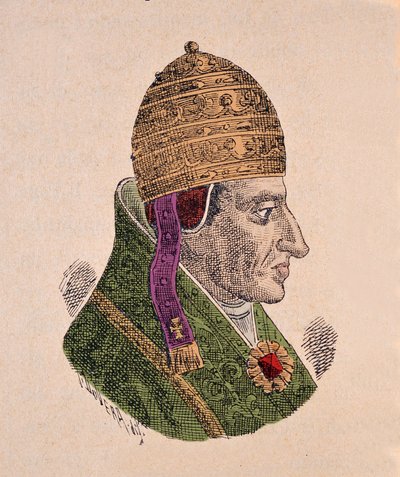 एंटीपोप अलेक्जेंड्रे वी (सिकंदर या एलेसेंड्रो) का पोर्ट्रेट (1409-1410) द्वारा इतालवी स्कूल