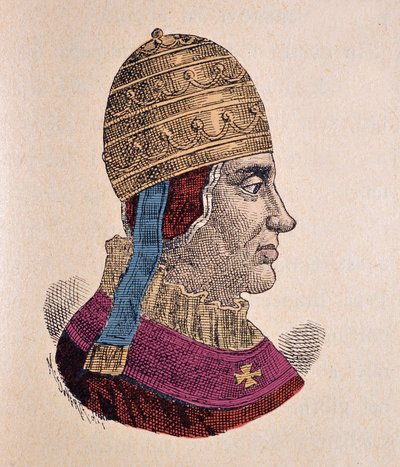 पोप बोनिफेस IX (बोनिफेशियस या बोनिफेसियो) का पोर्ट्रेट (1389-1404) द्वारा इतालवी स्कूल