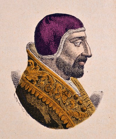 पोप इनोसेंट VI का पोर्ट्रेट (इनोसेंज़ो, इनोसेंटियस) (1352-1362) द्वारा इतालवी स्कूल
