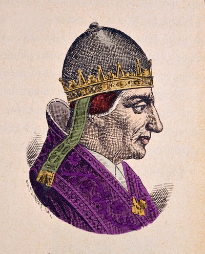 पोप अर्बेन वी (शहरी या अर्बनस या उरबानो) का पोर्ट्रेट (1362-1370) द्वारा इतालवी स्कूल