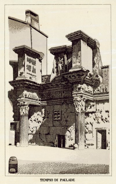 रोम: पलास का मंदिर (लिथो) द्वारा इतालवी स्कूल