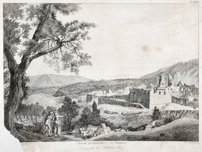 सोरियानो कैलाब्रो और मंदिर के अवशेष, कैलाब्रिया, 1783 द्वारा इतालवी स्कूल