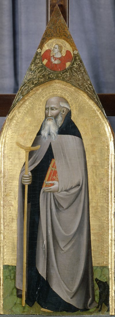 सेंट एंथोनी द एबोट, c.1360 (चिनार की लकड़ी पर तड़का) द्वारा Italian School