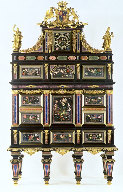 बैडमिंटन कैबिनेट, c.1720-32 (पिएत्रा ड्यूरा, आबनूस और ओरमोलु) द्वारा इतालवी स्कूल