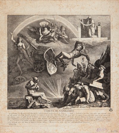 नेपोलियन का पतन - इटली के पतन का कार्टून, 1814 द्वारा इतालवी स्कूल