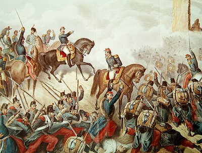1859 में सैन मार्टिनो की लड़ाई में पीडमोंटेस और फ्रेंच द्वारा इतालवी स्कूल