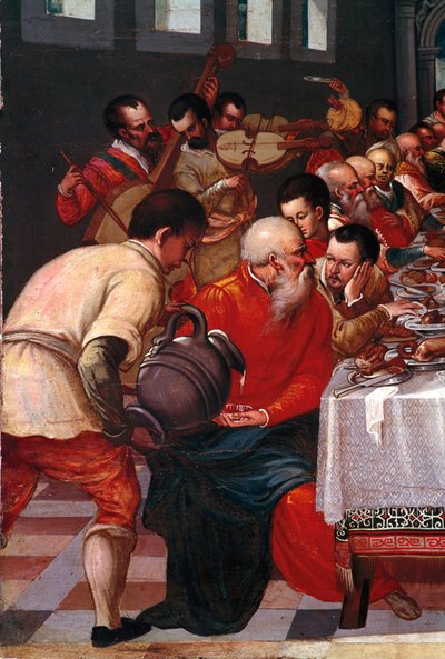 काना डिटेल की शादी। विनीशियन स्कूल की अनाम पेंटिंग। 16वीं शताब्दी का सूर्य। 85x118 सेमी वेनिस, कोरर संग्रहालय द्वारा इतालवी स्कूल