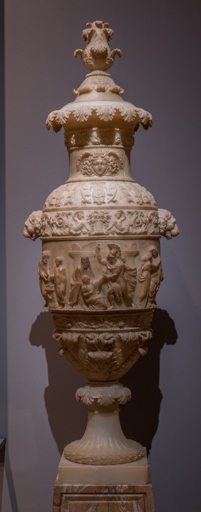 एक शास्त्रीय दृश्य के साथ फूलदान: पॉलीक्सेना का बलिदान, c.1825 (अलबास्टर) द्वारा इतालवी स्कूल