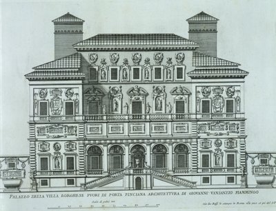 Villa Borghese, रोम के मुखौटे का दृश्य द्वारा इतालवी स्कूल