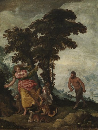 वाइस द्वारा पीछा किया गया पुण्य, c.1570-1600 (कैनवास पर तेल) द्वारा इतालवी स्कूल