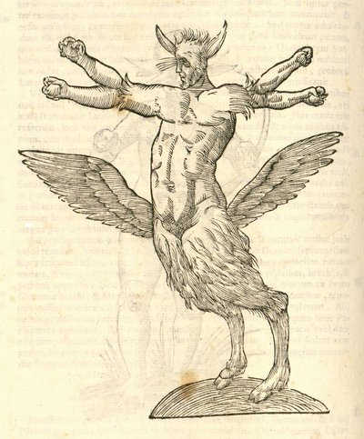 tetrachiron मानव के पंखों वाला राक्षस चित्रण दानव की kazakovae इतिहास 1642 से कान द्वारा इतालवी स्कूल