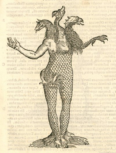 तीन सिरों वाले राक्षस लोमड़ी अजगर और दानव की kazakovae इतिहास 1642 से अक्विला का चित्रण द्वारा इतालवी स्कूल
