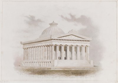 यूएस कस्टम हाउस, न्यूयॉर्क परिप्रेक्ष्य, 1834 द्वारा अलेक्जेंडर जैक्सन डेविस