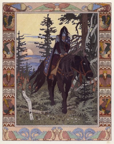वासिलिसा द ब्यूटीफुल (रंगीन लिथो) के लिए चित्रण द्वारा Ivan Yakovlevich Bilibin
