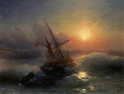 IKAiwasowski, द शिपव्रेक - पेंटिंग, 1888 द्वारा Ivan Konstantinovich Aivazovsky