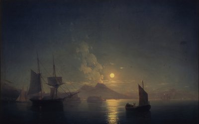 रात, 1850 तक नेपल्स द्वारा Ivan Konstantinovich Aivazovsky