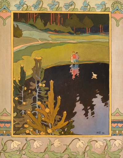 द व्हाइट डक, 1901 की कहानी का चित्रण। द्वारा इवान याकोवलेविच बिलिबिन