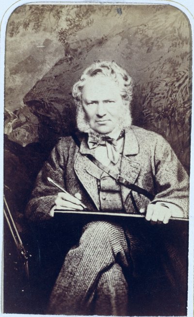 सर एडविन लैंडसीर का पोर्ट्रेट (1802-73) (एल्बम प्रिंट) द्वारा जेसी वाटकिंस