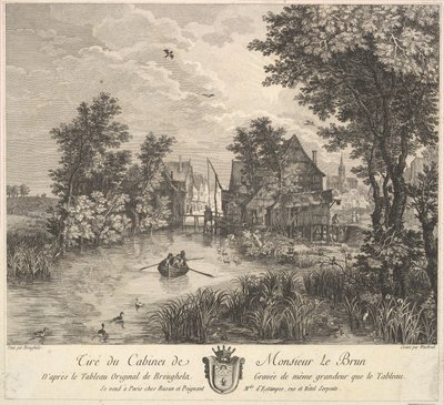 1780 में मिस्टर पॉलेन के कैबिनेट में पेंटिंग के बाद रिवर लैंडस्केप। द्वारा जेएफ बोर्गनेट