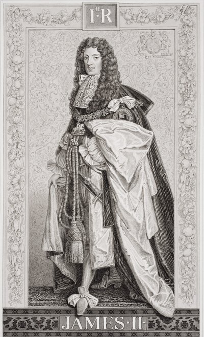 जेम्स II (1633-1701) अंग्रेजी और स्कॉटिश इतिहास के उदाहरण &39;वॉल्यूम I (उत्कीर्णन) से द्वारा जेएल विलियम्स
