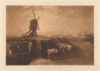विंडमिल एंड लॉक, 1811 में प्रकाशित। द्वारा जोसेफ मैलॉर्ड विलियम टर्नर