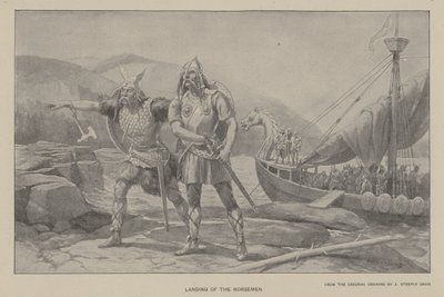 नॉर्समेन की लैंडिंग (लिथो) द्वारा जे (बाद) स्टीपल डेविस