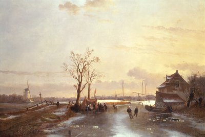 विंटर सीन, 1853 द्वारा जे। एंटोन मिग्नॉन