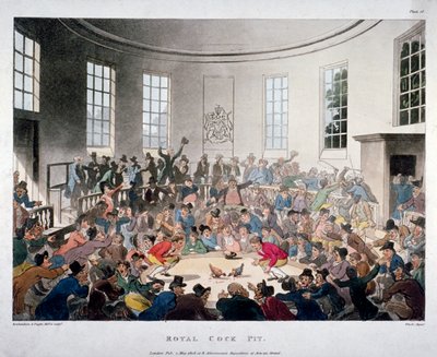 रॉयल कॉक पिट, 1808 द्वारा थॉमस रोलैंडसन।