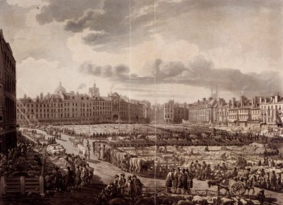 स्मिथफील्ड मार्केट, लंदन, 1811 द्वारा जे ब्लुक