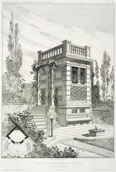 विभिन्न वास्तुकारों द्वारा डिजाइनों की मात्रा से स्नान कक्ष, पब। Morel & Cie, पेरिस, c.1880 द्वारा जे। बूसर्ड