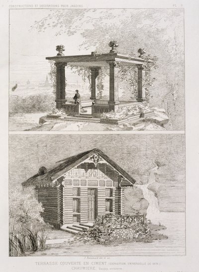 छत सीमेंट से ढकी हुई है, और डेनजॉय द्वारा बनाया गया बोवर, c.1880 द्वारा जे। बूसर्ड