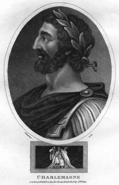 शारलेमेन, या चार्ल्स द ग्रेट, फ्रैंक्स के राजा और पवित्र रोमन सम्राट, 1805। द्वारा जे। चैपमैन