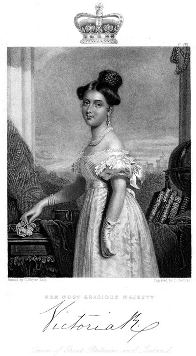 विक्टोरिया, ग्रेट ब्रिटेन और आयरलैंड की रानी, c1838 द्वारा जे। कोचरन