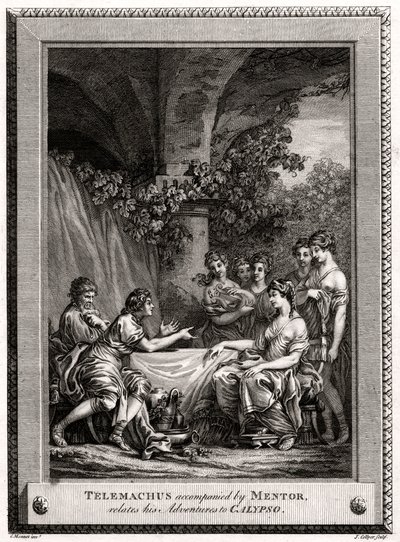 मेंटोर के साथ टेलीमेकस, 1774 में कैलीपो में अपने एडवेंचर्स से संबंधित है द्वारा जे। कोलिअर