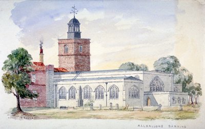ऑल हैलोज़-बाय-द-टॉवर चर्च, लंदन, c1840 द्वारा जे कुक