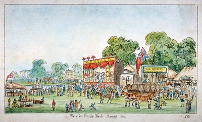 हाइड पार्क, वेस्टमिंस्टर, लंदन में मेला, 1814 द्वारा जे गॉर्डन
