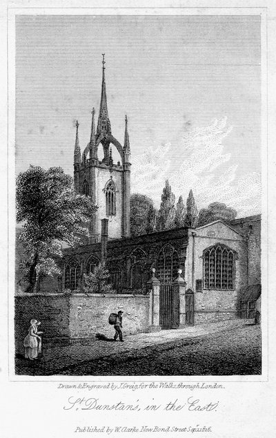 1816 में चर्च ऑफ द ईस्ट, सिटी ऑफ लंदन। द्वारा जे। ग्रेग