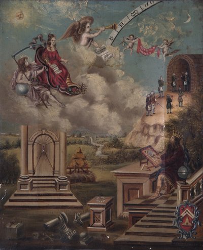 द मिस्ट्रीज हियर आर शेव्ड, आर ओनली टू ए मेसन ज्ञात, 18 वीं शताब्दी द्वारा जे। ग्रुटेंडेन