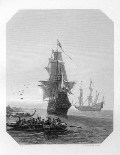 एबेल तस्मान, 17 वीं शताब्दी के डच समुद्री यात्री, खोजकर्ता और व्यापारी, c1870 द्वारा YH Rennefeld