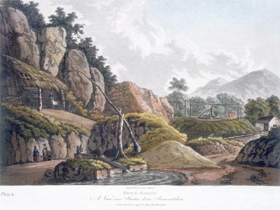स्टैंटन ड्रू, समरसेट के पास ईंट बनाना, 28 फरवरी 1798 (रंगीन एक्वाटिंट) द्वारा जे। हसल्ल