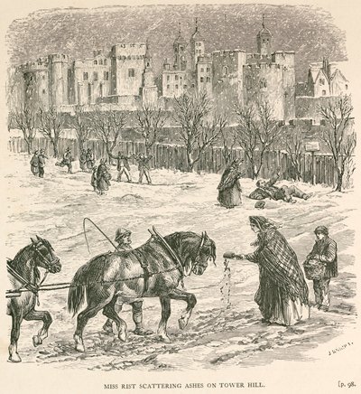टॉवर हिल पर मिस रिस्ट बिखरने वाली राख, लंदन, c1840 द्वारा जे नाइट