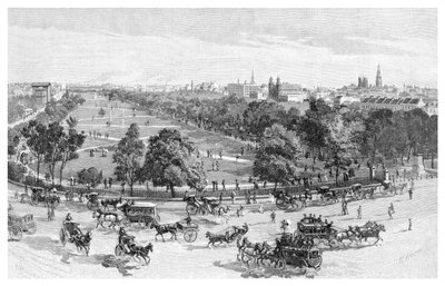 हाइड पार्क, सिडनी, न्यू साउथ वेल्स, ऑस्ट्रेलिया, 1886। द्वारा जेआर एश्टन