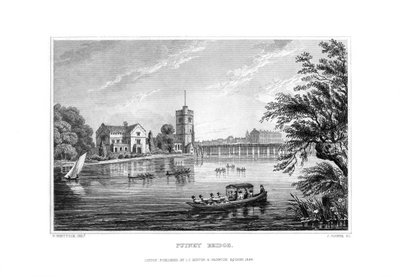 पुटनी ब्रिज, लंदन, 1829। द्वारा जे रोजर्स