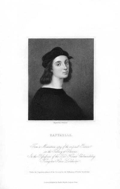 राफेल, इतालवी रीनैसैंस कलाकार, c1836। द्वारा जे। थॉमसन