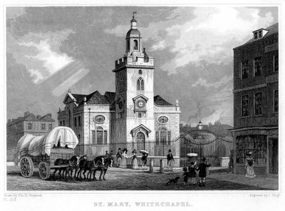 चर्च ऑफ सेंट मैरी, व्हिटचैपल, लंदन, 1831। द्वारा जे। टिंगल