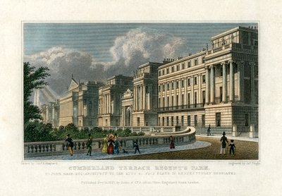 कंबरलैंड टेरेस, रीजेंट्स पार्क, लंदन, 1827 द्वारा जे। टिंगल
