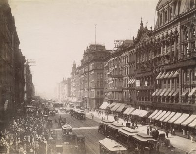 मैडिसन स्ट्रीट, शिकागो से उत्तर की ओर देख रहे राज्य मार्ग का दृश्य, 1890 द्वारा JW टेलर