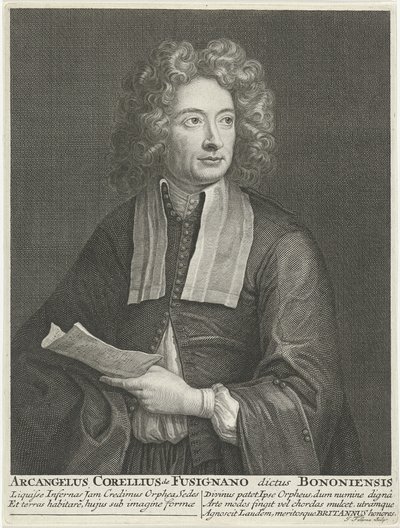संगीतकार और वायलिन वादक आर्गेन्जेलो कोरेली 1653-1713 का चित्र द्वारा जैकब फोकमा