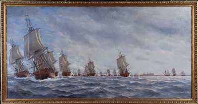 13 मई 1790 को रेवल का नौसैनिक युद्ध। द्वारा जैकब हैग